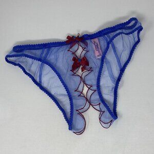 Agent Provocateur Lorna Blue Red Ouvert Brief AP4 Large New